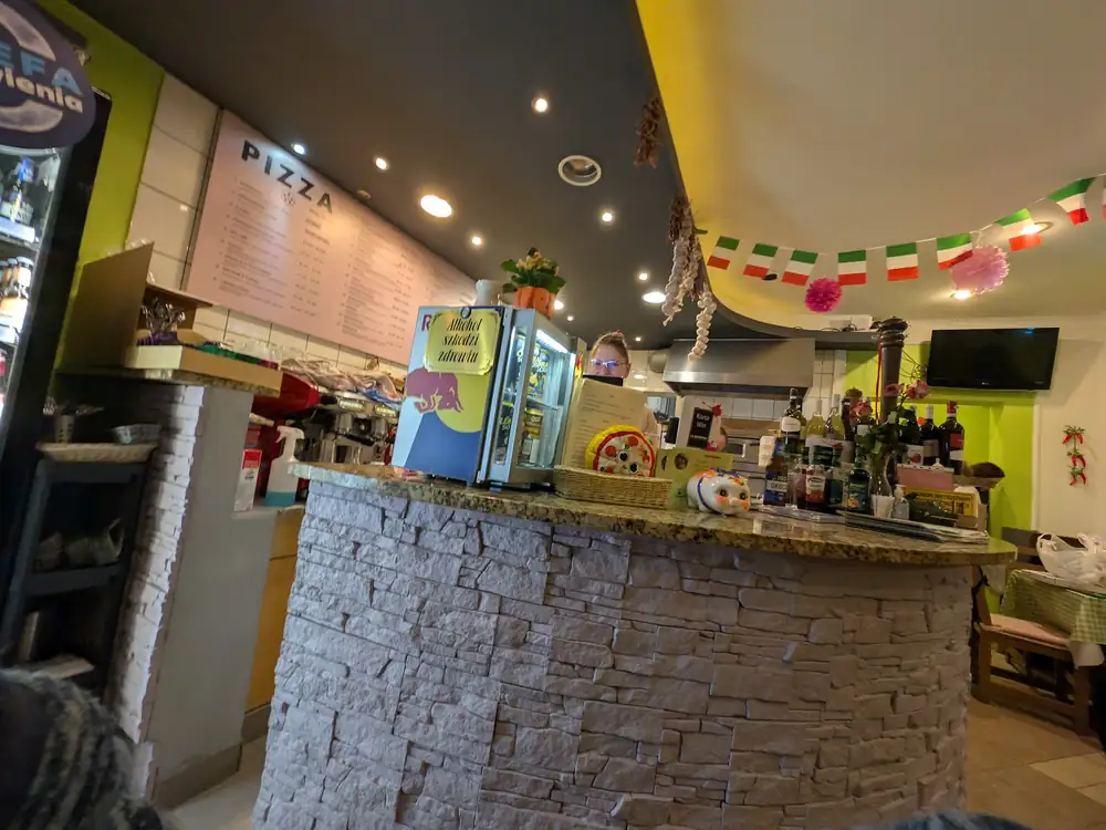 The counter and bar